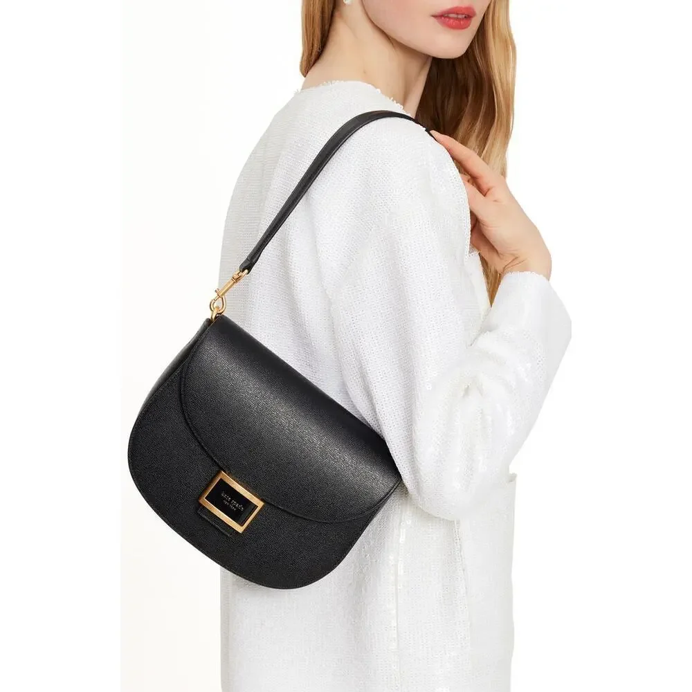 Kate Spade Saddle Bag Katy Convertible Leather Black